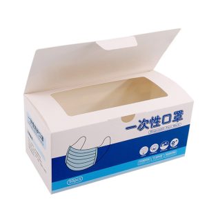 Custom paper packing 3 ply disposable surgical medical face mask packaging box
